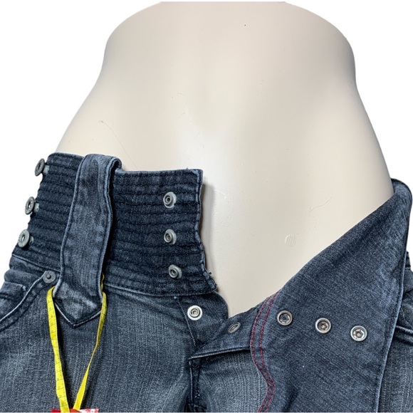 *NEW* FOXY  Tall Black size 7 ripped jeans low waist skinny - Picture 11 of 16